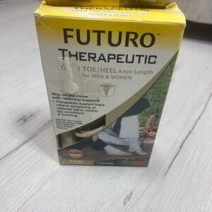 Futuro Therapeutic Knee-Length Compression Stocking Box in Yellow and White
